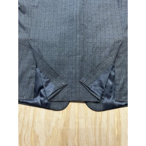 Michael Kors Jacket Blazer Sport Coat 42L Dual Vent Gray Plaid 2 Button Classic - Picture 7 of 11